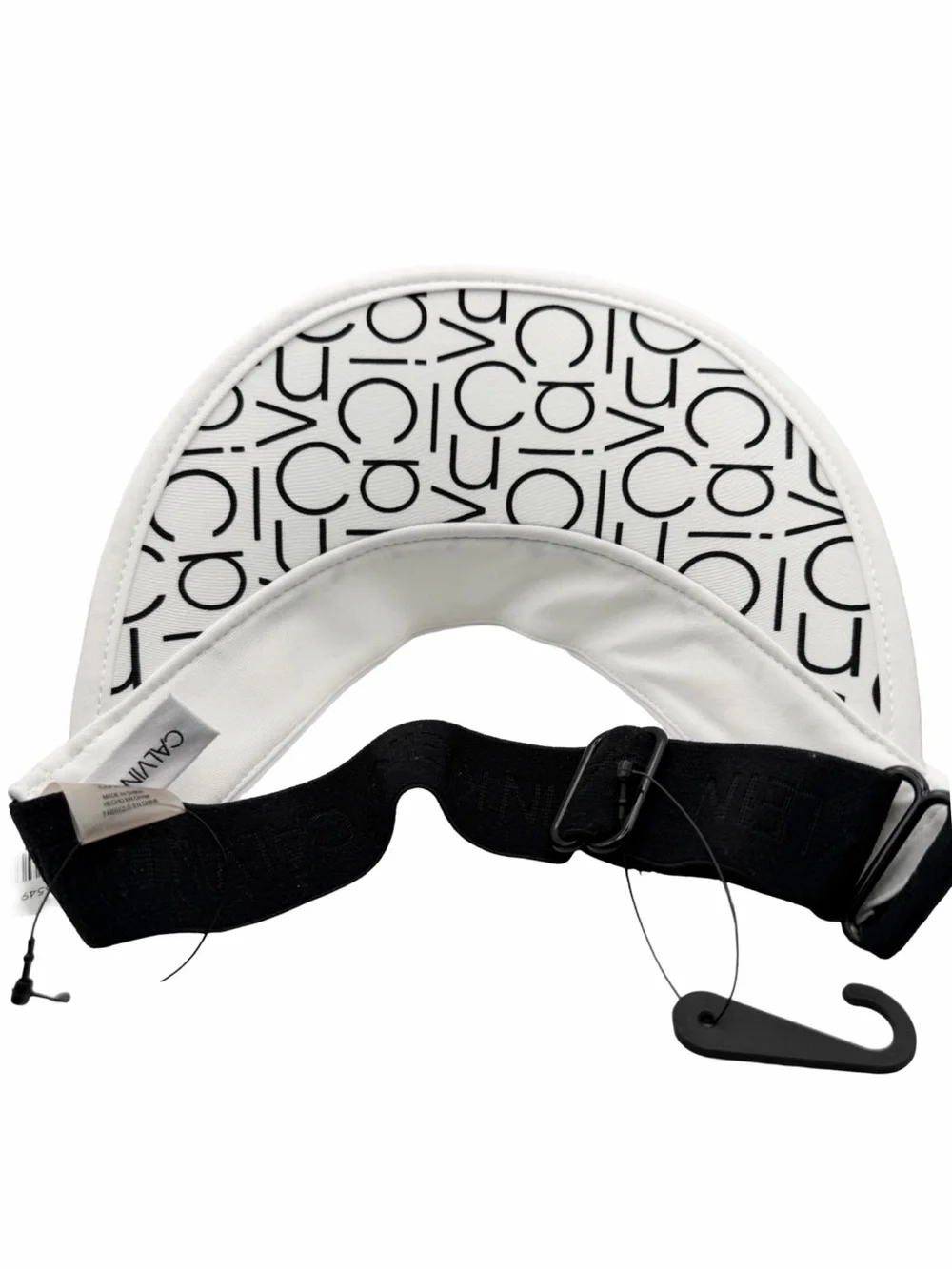 Calvin Klein White Logo Adjustable Sun Visor Hat